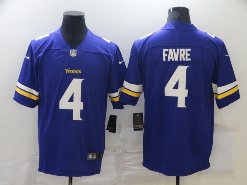 Men's Minnesota Vikings #4 Brett Favre Purple Vapor Untouchable Limited Stitched NFL Jersey